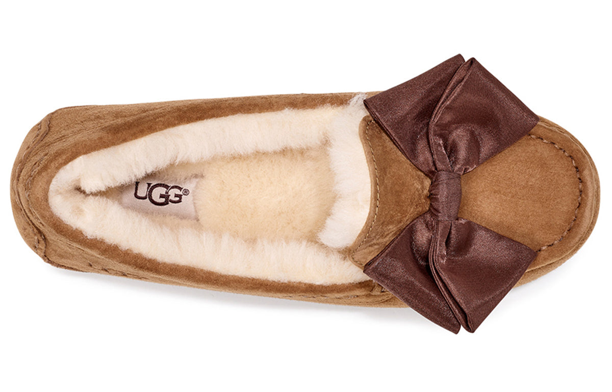 (WMNS) UGG Clara Glam Bow Stay Warm Cozy Athleisure Casual Sports Shoe Brown 1103131-CHE
