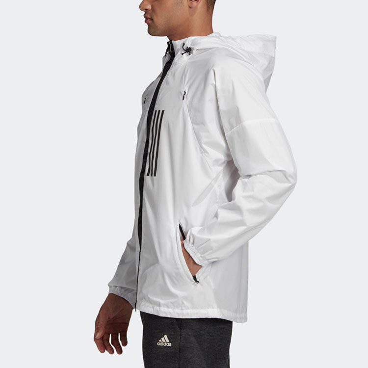 adidas W.N.D Windproof Breathable hooded track Jacket White DZ0048