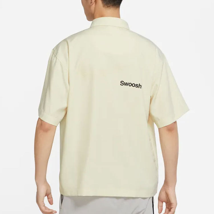 Men's Nike Sportswear Logo Single Breasted Solid Color Short Sleeve Lime Shirt DX6308-244