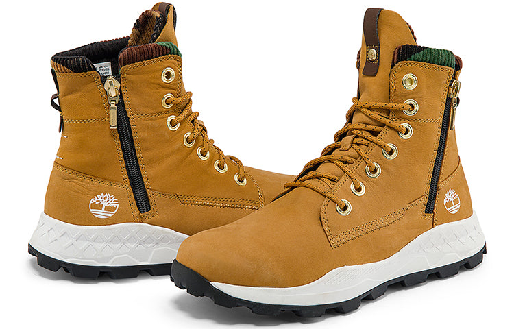 Timberland Brooklyn Side Zip Sneaker Wide Fit Boot 'Wheat Nubuck with Camouflage' A2JRZW
