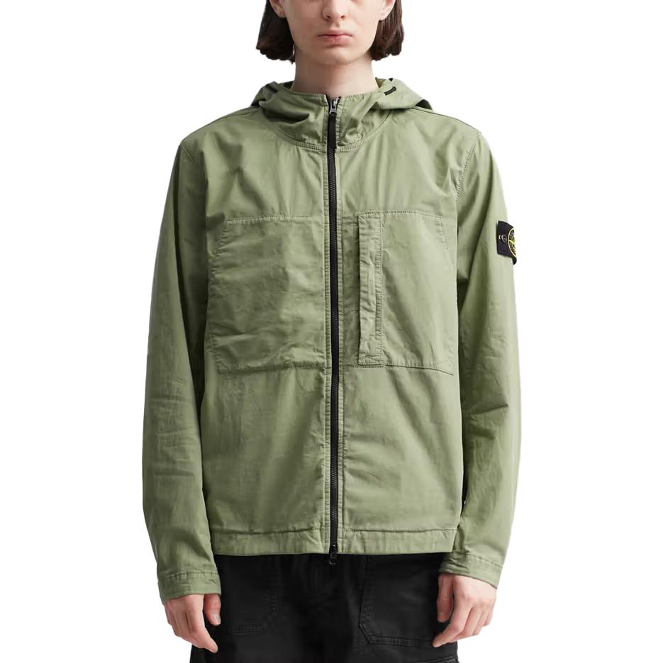 STONE ISLAND Supima Cotton Twill Stretch Hooded Jacket 'Sage' 781543310-V0055
