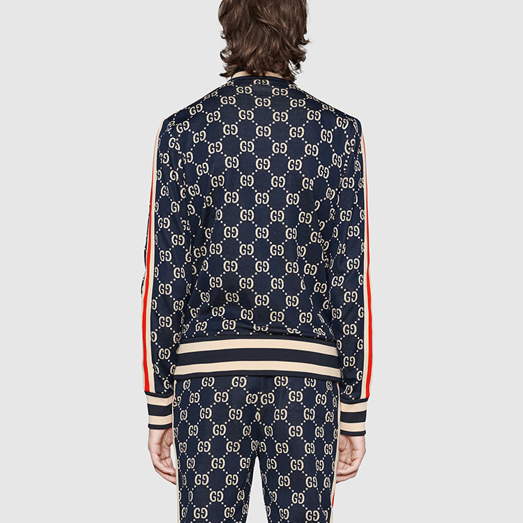 Gucci Classic GG Cotton Jacquard Zipper Jacket 'Blue' 496919-X9V05-4245