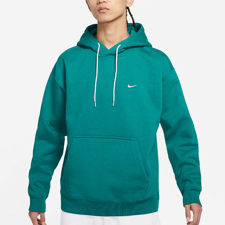 Men's Nike Logo Embroidered Solid Color Fleece Lined Casual Pullover Green DA0316-340