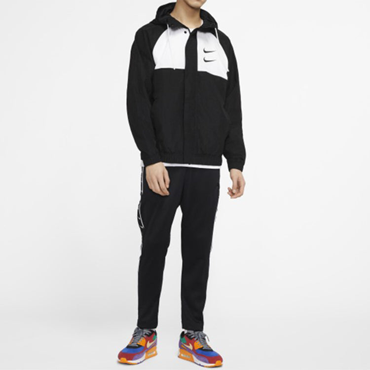 Nike Sportswear Swoosh Woven Hooded Jacket 'Black' CJ4889-011