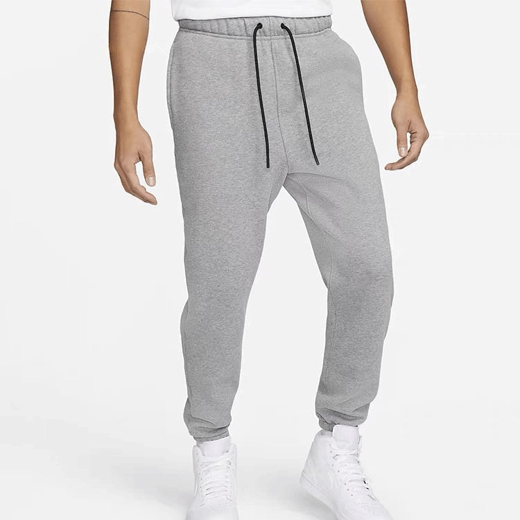 Air Jordan Logo Embroidered Knit Fleece Lined Bundle Feet Sports Pants 'Grey' DA9821-091