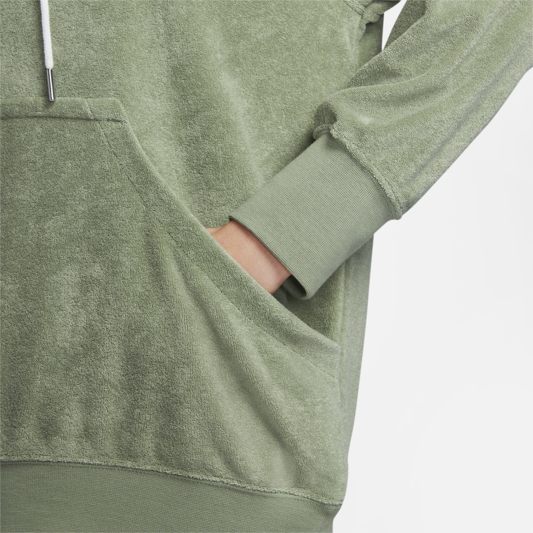 (WMNS) Nike Terry Drawstring Hoodie 'Green' DV7825-386