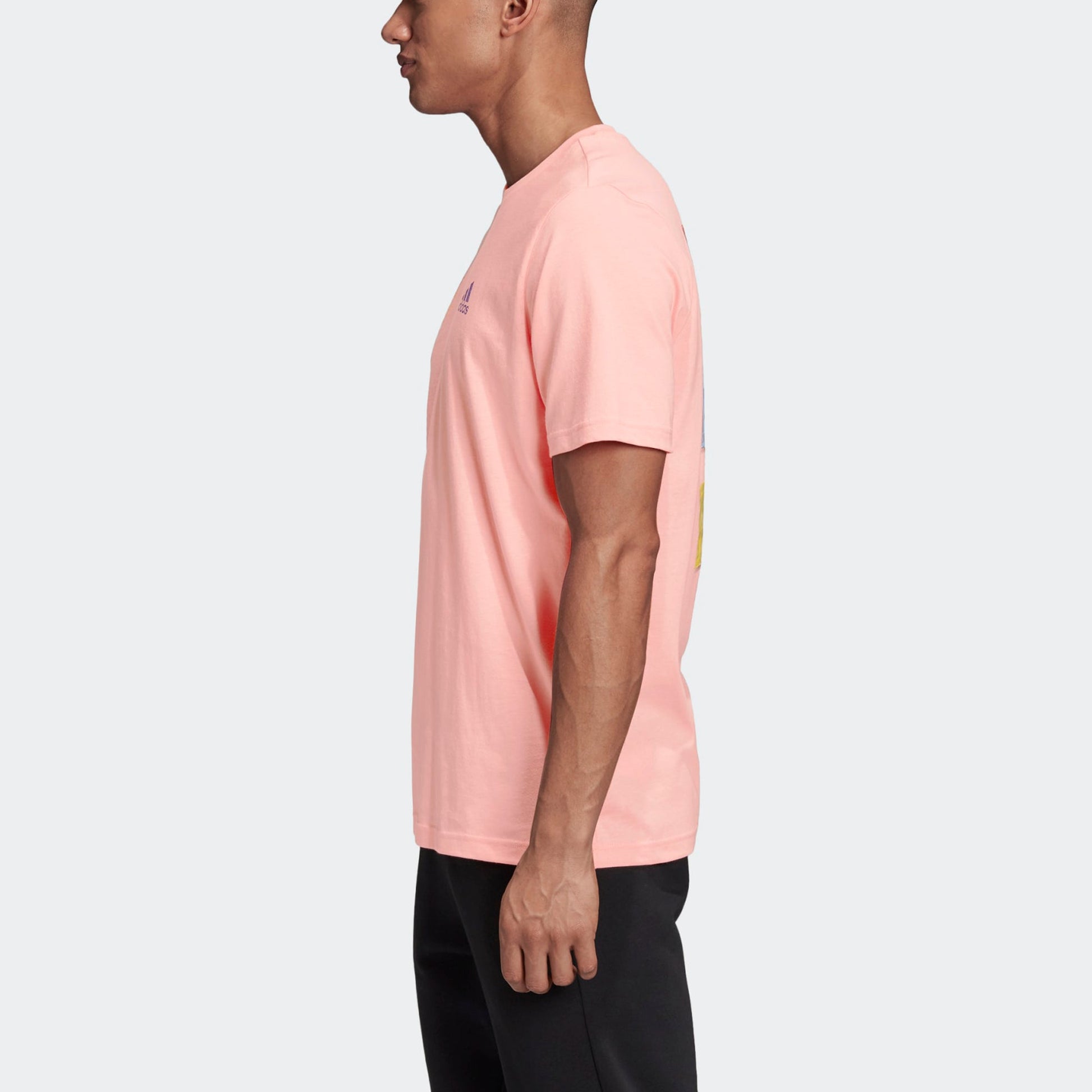 adidas Athletics Graphic Tee Back Printing Round Neck Pullover Short Sleeve Pink GE4665