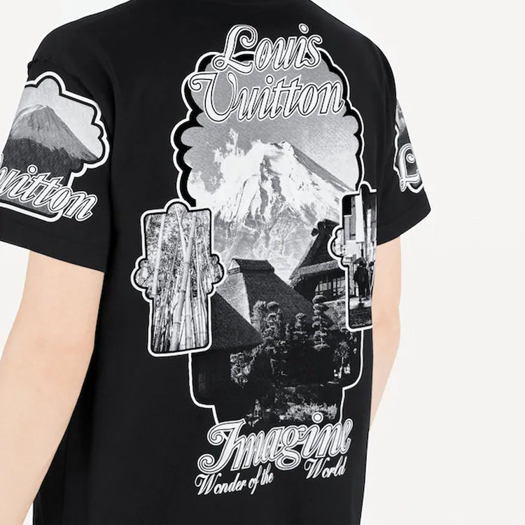 Men's LOUIS VUITTON Holy Mountain Printing Short Sleeve Black 1A5CWQ