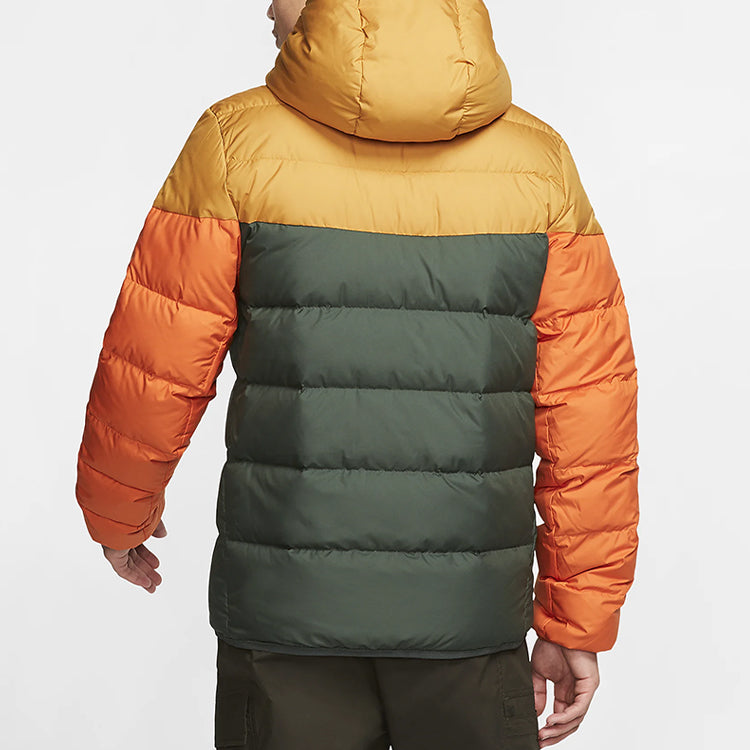 Nike Sportswear Windrunner Down Fill Casual Splicing hooded Sports With Down Feather Jacket Yellow 928833-727