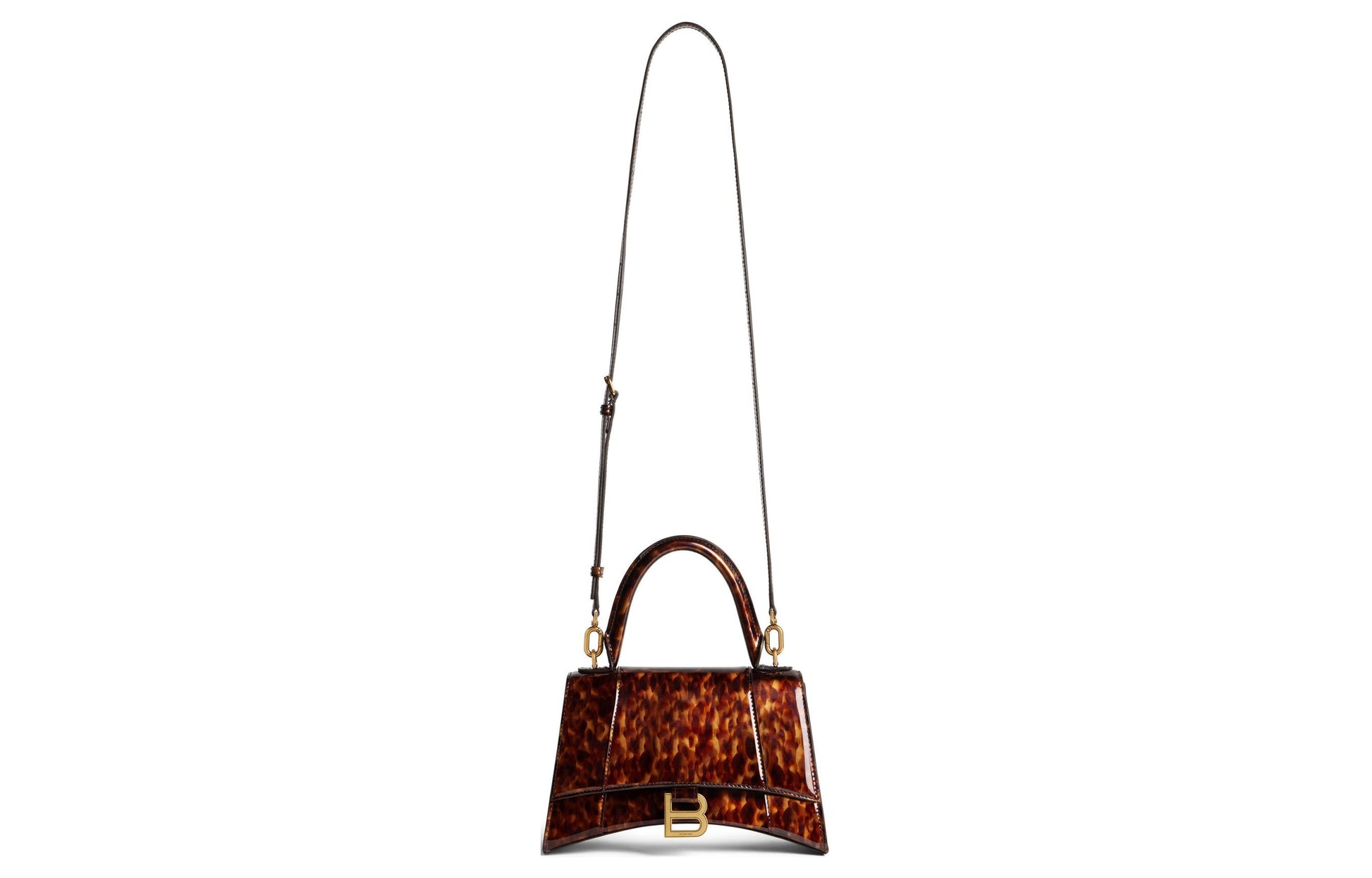 (WMNS) Balenciaga Hourglass Small Handbag Tortoise Shell Print 'Brown' 5935462AAZK2126