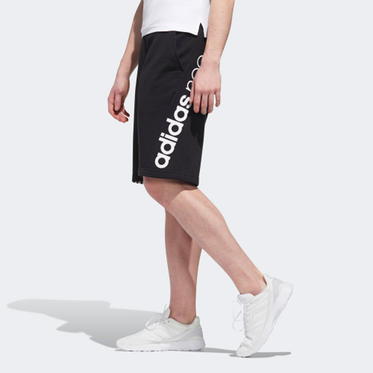 adidas neo Side Stripe Logo Printing Casual Sports Shorts Black GJ6691