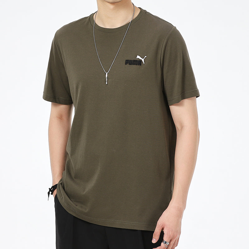 PUMA Sports Training Breathable Round Neck Short Sleeve Green 589015-44