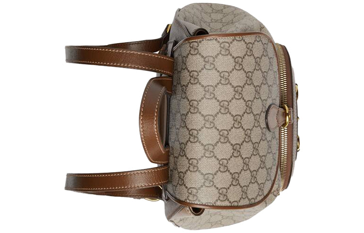 Gucci Horsebit 1955 Retro Gold buckle Logo Canvas Large Capacity schoolbag Backpack Unisex / / Brown Classic 620849-92TCG-8563
