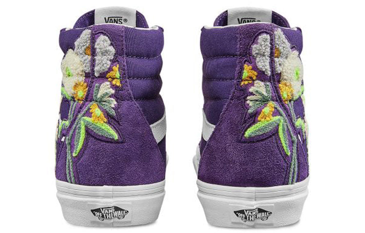 Vans SK8-HI Floral Boucle Sneaker In Violet Indigo/ True White VN0A4BV6TS8