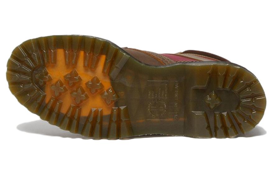 Dr.Martens 1460 Made in England Padded Panel Lace Up Boots 'Brown Dockyard Oxblood' 27775203