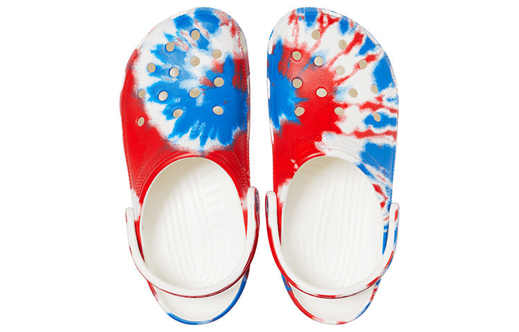 Crocs Classic Pattern Wear-Resistant Non-Slip Sports Unisex White Blue Red Sandals 'White Blue Red' 205453-928
