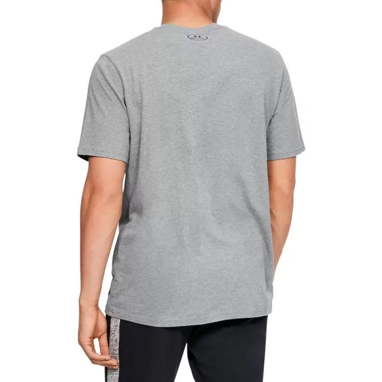 Under Armour Unisex Wordmark Shoulder Round-neck Tee Gray 1344227-035