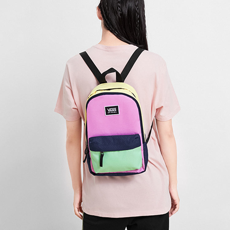 (WMNS) Vans Colorblock In Checkwork Backpack 'Pink Black Green' VN0A4DROVDK
