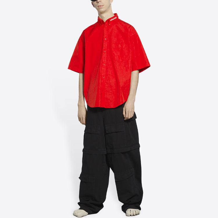 Balenciaga Short Sleeve Shirt 'Red' 671589TYB186403
