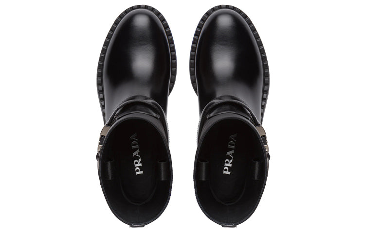 (WMNS) PRADA Brushed Leather and Re-Nylon Boots 'Black' 1U682M_3LF7_F0002_F_B050