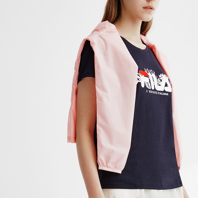 (WMNS) FILA Round Neck Short Sleeve Blue F61W028117F-NV