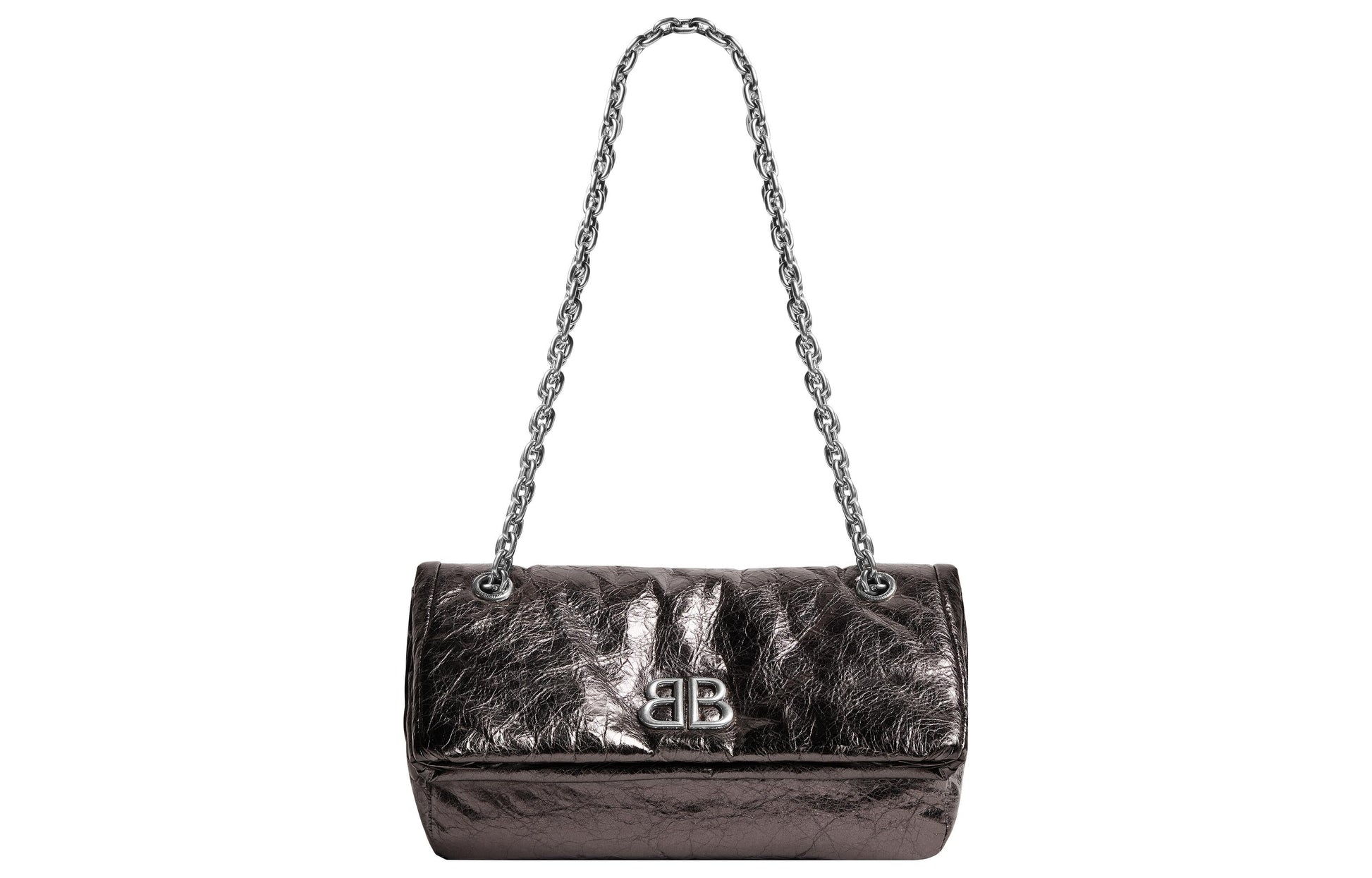 (WMNS) Balenciaga Monaco Small Chain Bag Metallized 'Dark Grey' 7659662AASD1314