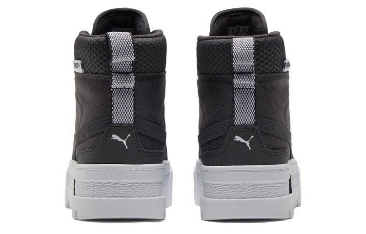 (WMNS) PUMA Mayze Mid Safari Casual Skateboarding Shoes Black 383688-02