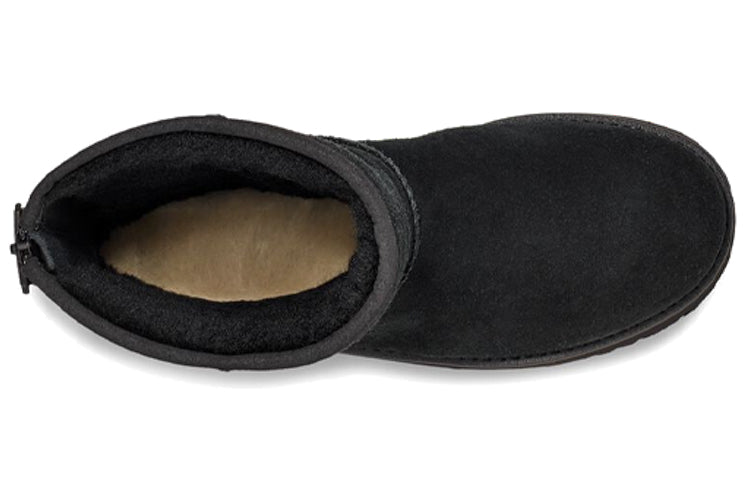 (WMNS) UGG W Classic Short Logo Zip 'Black' 1122672-BLK