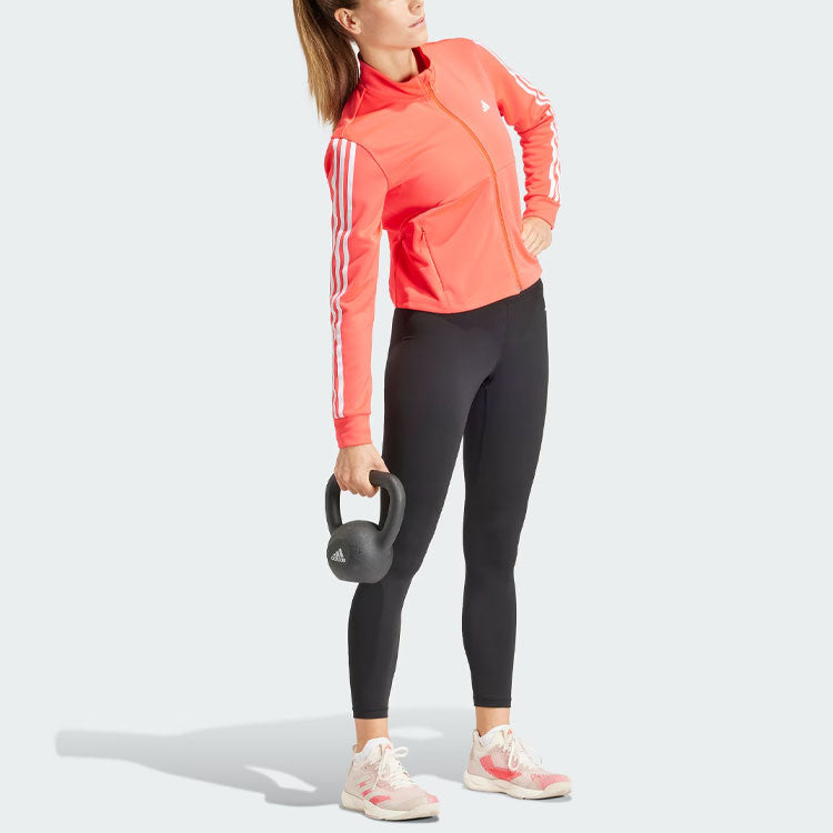 (WMNS) adidas Aeroready Train Essentials 3-Stripes Track Top Asia Sizing 'Pink' IS3976