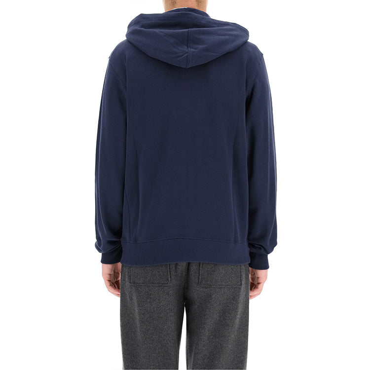 Men's KENZO FW20 Small Tiger Head Pattern Zipper Navy Blue FA65BL7214MD-76
