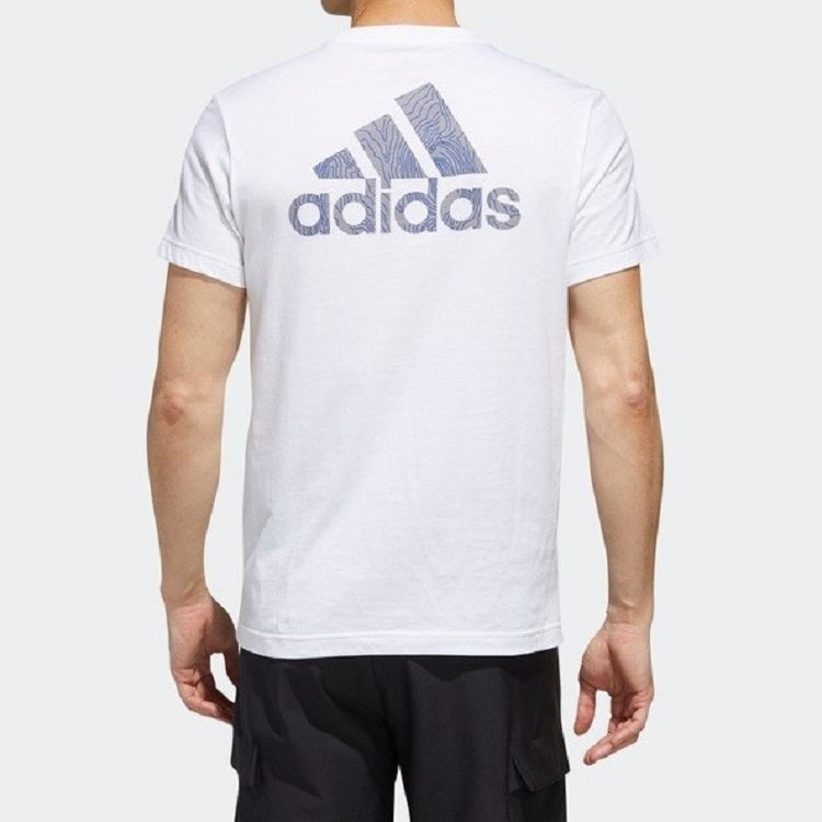 adidas SS20 Logo Printing Round Neck Short Sleeve White FM7536