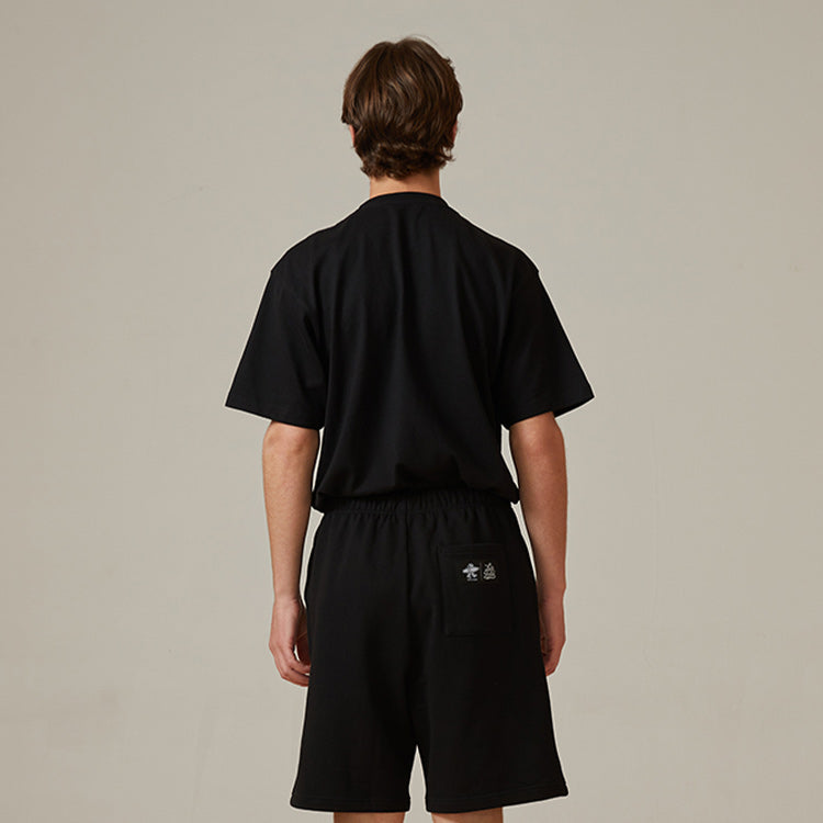 PJs Vigor Surf Laser Logo Pattern Cotton Loose Short Sleeve Couple Style Black 20SSTS1010-P