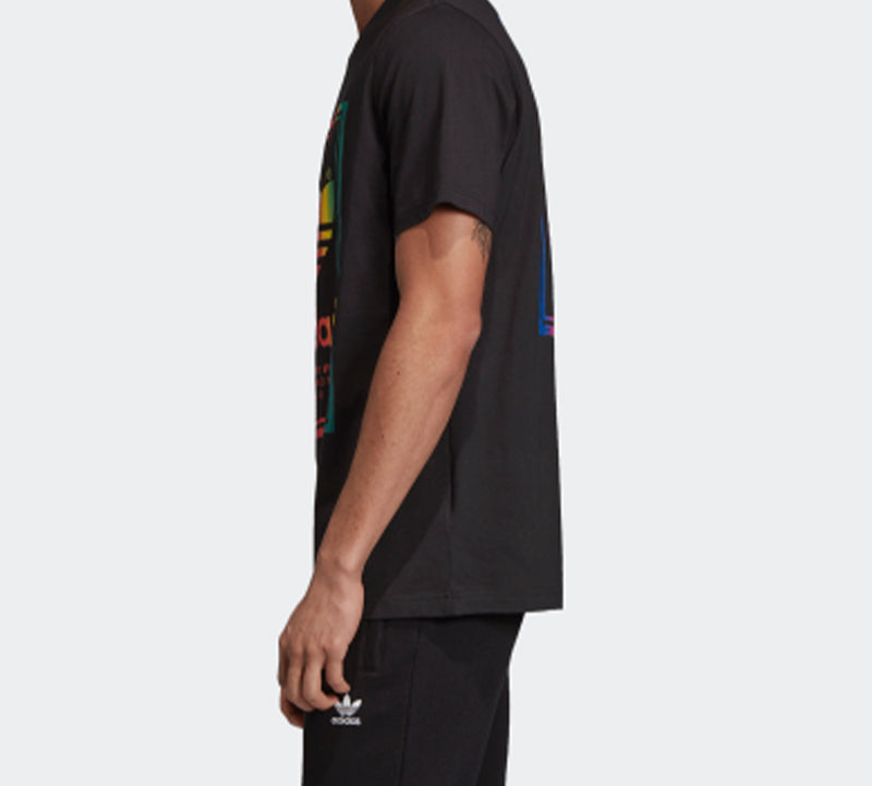 adidas originals Vintage Tee Multi-Color Gradient Logo Short Sleeve Black ED6917