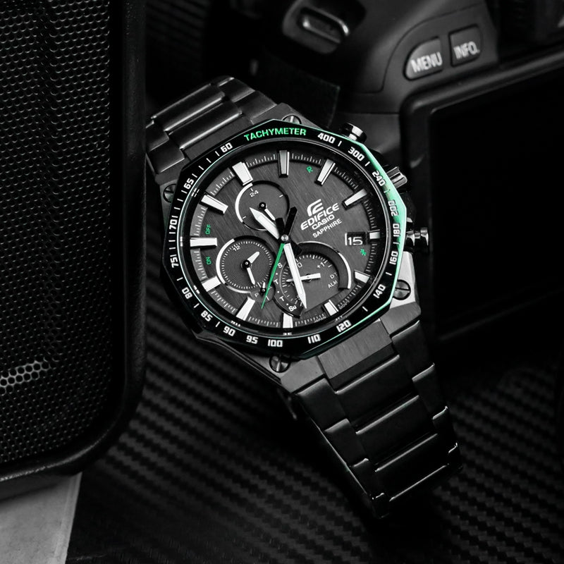 CASIO Male EDIFICE Japan / South Korea Fashion Solar Powered Mens Black Analog EQB-1100XDC-1A