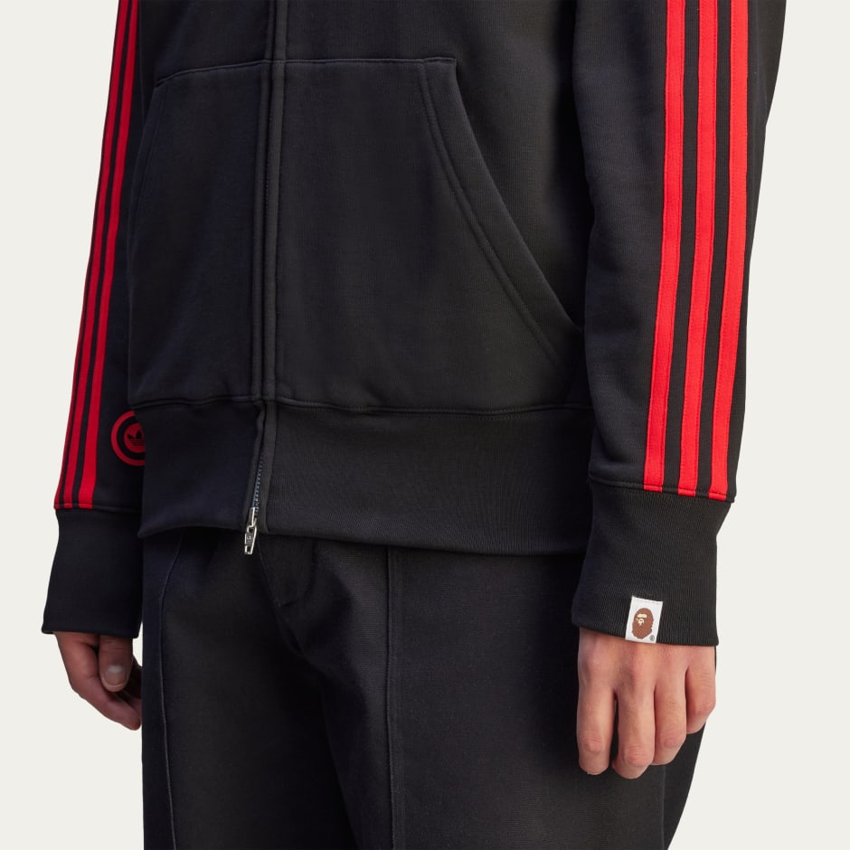adidas x BAPE SSTR Pack Jacket Asia Sizing 'Black Red' JN7119