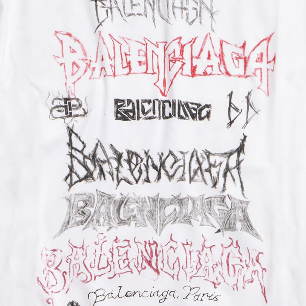 Balenciaga Diy Metal T-shirt 'White Black Red' 641675TPVO29065