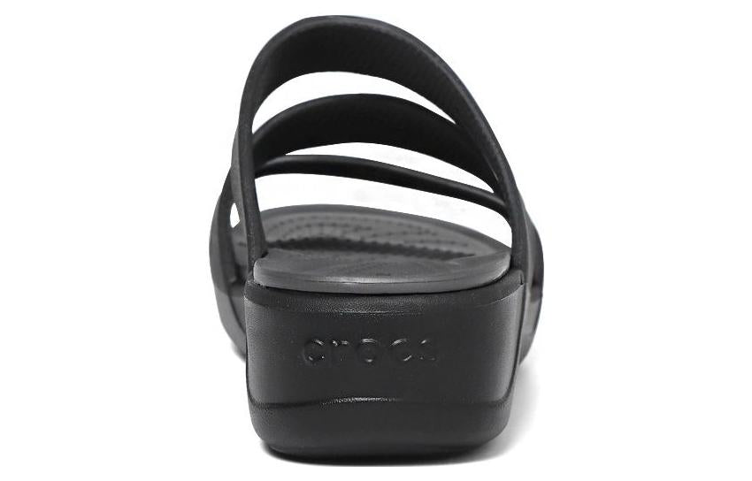 (WMNS) Crocs Boca Strappy Wedge Sandals 'Black' 207434-001