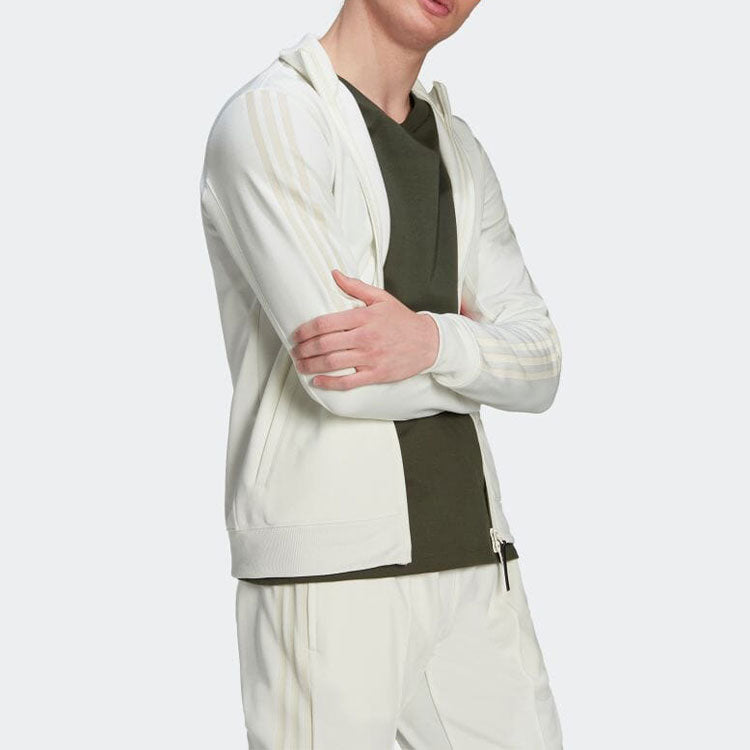 adidas Side Stripe Logo Printing Stand Collar Jacket White HG2071