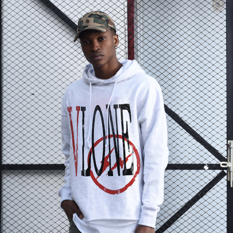 VLONE x Fragment Design Unisex Logo V Grey/Red VLHD17FW003