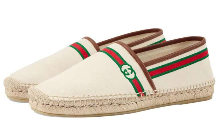 (WMNS) Gucci Embroidered Espadrilles 'Interlocking G - White' 646216-F6LZO-9099