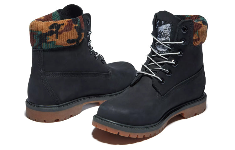 (WMNS) Timberland Heritage 6 Inch Waterproof Boots 'Black Nubuck with Camo' A2M7T001