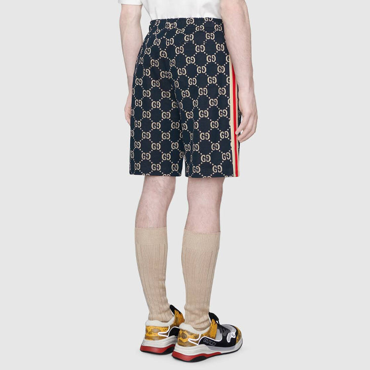 Gucci Side Contrast Striped Jacquard Shorts For Men Blue 474632-X9V05-4245