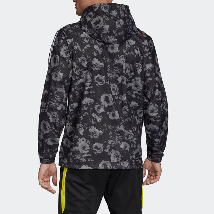 adidas MUFC Windbreakr Soccer/Football Manchester United Zipper Hooded Jacket Black EI9873
