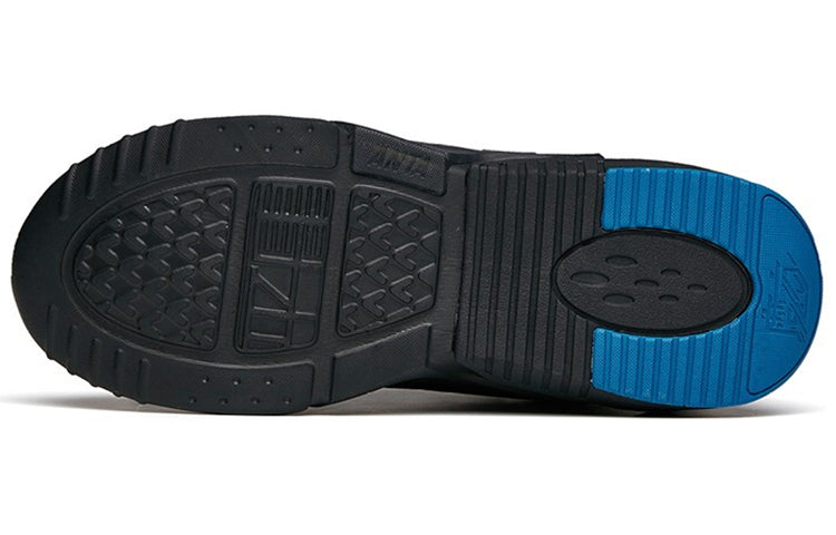 ANTA Runninng Series Sneakers Leather Fleeced 'Black Blue' 112148980-3