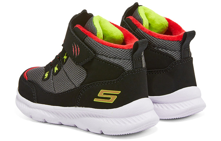 (GS) Skechers Microspec Zovox Blended Velcro Shoes 'Black Grey Red' 407307N-BKRD