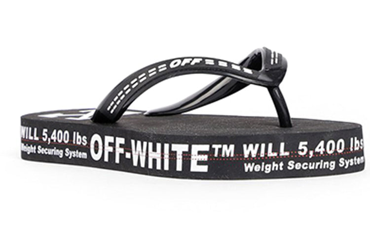 Off-White c/o virgil abloh men's black and white industrial flip flops OMIA131R20D270011000