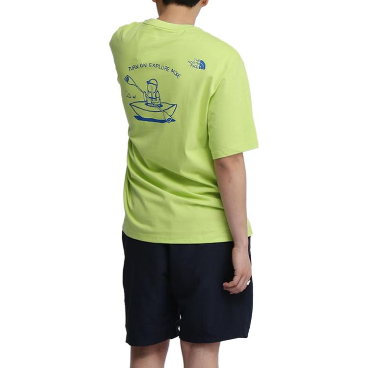 THE NORTH FACE Graffiti Character Small Logo Short Sleeve Couple Style Fluorescent Green NT7UL09C