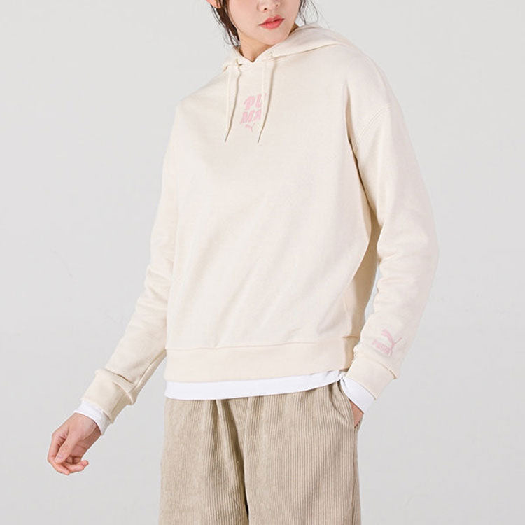 (WMNS) PUMA Layered Printing Fake Two Hoodie White 536091-99