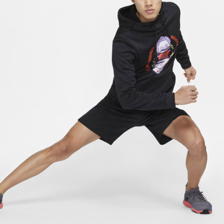 Nike Therma Abstract Pattern Pullover Training Fleece Lined Black CK4585-010