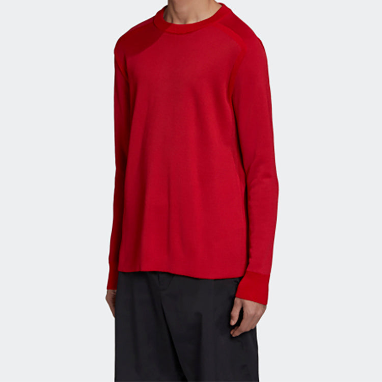 Men's Y-3 CL KN CRW SWT Round Neck Loose Sports Red FM1156